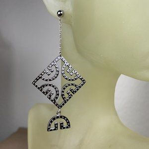 NEW 12 grams Sterling Silver (not plated) Ornate Dangling Earrings on Post
